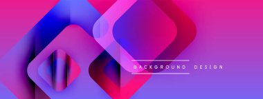 Soyut canlı katmanlar dinamik bileşim yaratır. Pembe, mor, mavi renkler düzgün bir şekilde harmanlanır. Arka planlar için modern tasarım ögesi.