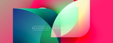 Soyut renkli katmanlar örtüşüyor. Gradyan gölgeler dinamik görsel efekt yaratır. Arkaplan ve sunumlar için modern tasarım ögesi.