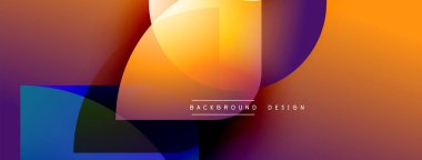 Soyut renkli şekiller dinamik gradyan arkaplan oluşturur. Metin, kompozisyon içerisindeki arkaplan tasarımını okur.