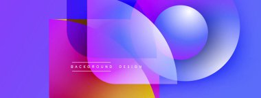 Soyut renkli tasarım. Üst üste binen şekiller dinamik görsel efekt yaratır. Gradyan renkler pürüzsüz ve modern estetikle harmanlanır.