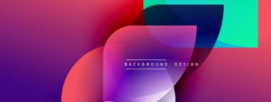 Soyut gradyan şekiller örtüşüyor, canlı renk geçişleri yaratıyor. Metin elemanı arkaplan tasarımı ile modern tasarım.