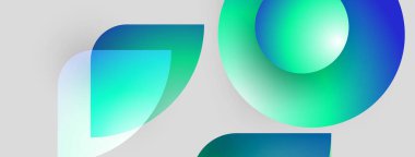 Soyut şekiller, turkuaz renkler, eğim renkleri. Modern tasarım, temiz estetik, basit kompozisyon. Işık arkaplanı görsel ilgi yaratır.