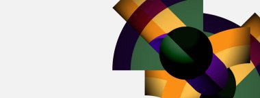 Soyut renkli tasarım. Üst üste binen kıvrımlı şekiller, dinamik görsel etki yaratır. Beyaz alan kompozisyona hükmediyor. Modern, enerjik.