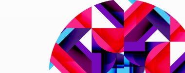 Soyut geometrik bileşim. Canlı renkler harmanlanarak beyaz arkaplana karşı dinamik dairesel form oluşturuyor. Modern tasarım elemanları.