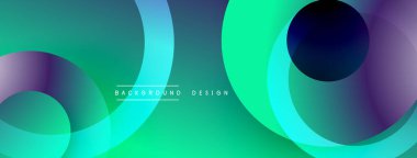 Soyut eğimler üst üste binen çemberler oluşturur. Canlı deniz mavisi, mor renkler dizaynda baskın. Modern estetik, pürüzsüz geçişler sunar.