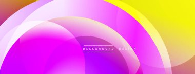 Soyut renkli katmanlar dinamik görsel efekt yaratır. Pembe, mor ve sarı renklerin karışımı pürüzsüzdür. Modern tasarım ögesi.