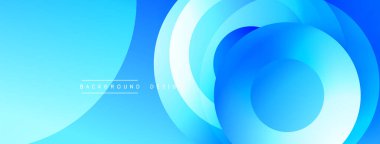 Soyut mavi tasarım katmanlı daireler, gradyanlar içerir. Modern estetik arka planlar, afişler, dijital sanatlar için uygundur. Düz geçişler dinamik görsel efekt yaratır.