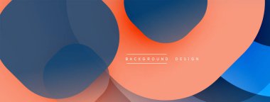 Soyut sıvı şekilleri kesişir. Turuncu, mavi renkler modern tasarım yaratır. Minimalist estetik, uygun afiş veya arkaplan.