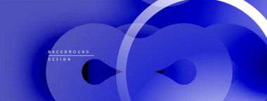 Soyut mavi katmanlar akışkan şekiller yaratır. Derinlik, modern tasarım unsurlarının mevcut olduğunu gösteriyor. Minimalist kompozisyon.