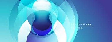 Soyut mavi tasarım, üst üste binen daireler oluşturarak dinamik görsel efekt yaratır. Yumuşak eğimler derinliği, modern estetiği akla getiriyor.