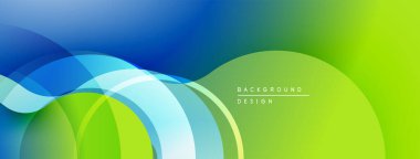 Soyut akışkan şekiller, mavi yeşil gradyan. Modern tasarım elementleri, düz kıvrımlar, canlı renkler. Minimalist estetik, temiz sunum.