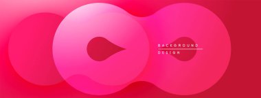 Soyut pembe tasarım, üst üste binen daireler oluşturarak sonsuzluk sembolü oluşturur. Gradyan gölgeler derinlik sağlar, modern estetik.