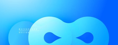 Soyut mavi arkaplan. Pürüzsüz şekiller sonsuzluk sembolü oluşturur. Gradyan etkisi derinlik ve modern hissi arttırır. Minimalist tasarım.