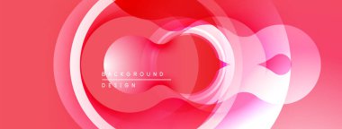 Soyut kırmızı tasarım. Üst üste binen daireler dinamik görsel efekt yaratır. Modern, minimalist tarzda. Yumuşak eğimler, yumuşak şekiller.