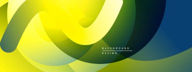 Soyut akışkan şekiller, canlı renklerin karışımı. Sarı, yeşil, mavi gradyanlar dinamik görsel efekt yaratır. Modern tasarım ögesi.