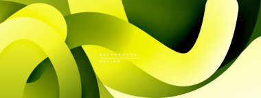 Soyut sıvı şekilleri, canlı yeşil sarı gradyanlar. Modern tasarım, pürüzsüz kıvrımlar dinamik bileşim yaratır. Minimalist estetik.