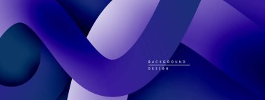 Soyut sıvı şekilleri, gradyan maviler, morlar dinamik bir zemin oluşturur. Modern tasarım elementleri derinlik ve hareket.