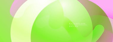 Soyut gradyanlar karışıyor, yumuşak şekiller yaratıyor. Açık yeşil baskın, pembe renklere geçiş yapıyor. Minimalist tasarım, sakin duyguları çağrıştırır..