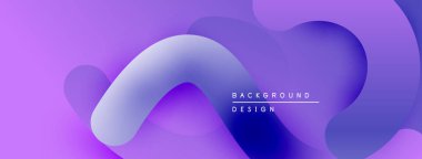 Soyut mor arkaplan. Akışkan şekiller örtüşür yumuşak gradyanlar, modern tasarım elementleri yaratır. Minimalist estetik, canlı renkler.