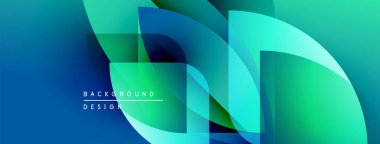 Soyut sıvı şekilleri örtüşür, parlak mavi, yeşil gradyanlar yaratır. Modern tasarım hareket, enerji ve derinlik öneriyor. Mevcut en küçük metin.