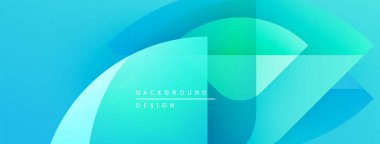 Soyut mavi tasarım, üst üste binen şekiller. Gradyan renkler dinamik görsel efekt yaratır. Çeşitli projeler için modern arkaplan.