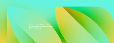 Soyut eğim arkaplanı. Pürüzsüz renk değişimi, akıcı şekiller, modern tasarım. Açık yeşil, sarı, turkuaz renkler mevcut. Minimalist estetik.