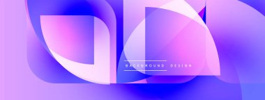 Soyut sıvı şekiller, canlı mor, mavi renkler. Modern tasarım, pürüzsüz eğimler dinamik kompozisyon yaratır. Minimalist estetik.