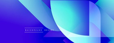 Soyut mavi eğimler dinamik şekiller yaratır. Modern tasarım katmanlı elementler, pürüzsüz geçişler, basit metinler içerir. Arkaplan teknoloji ve yenilik öneriyor.