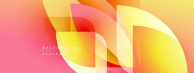 Soyut eğim arkaplanı. Üst üste binen şekiller dinamik görsel efekt yaratır. Pembe, sarı renkler kompozisyona hakim. Modern tasarım ögesi.