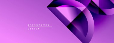 Soyut mor tasarım. Gradyan şekiller dinamik görsel efekt yaratır. Sunumlar ve markalaşma için modern arkaplan.