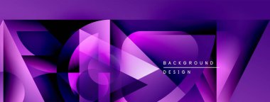 Soyut mor tasarım. Geometrik şekiller örtüşür, dinamik görsel efekt yaratır. Dijital projeler için modern arkaplan.