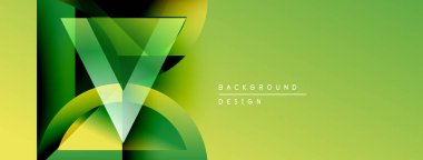 Soyut geometrik tasarım. Yeşil, sarı gradyanlar dinamik görsel etki yaratır. Sunumlar ve markalaşma için modern arkaplan.
