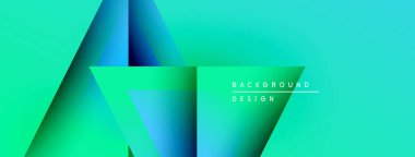 Soyut geometrik şekiller, canlı turkuaz renkler, gradyan katmanlar modern arkaplan tasarımı yaratır. Minimalist estetik, temiz çizgiler görsel cazibe sunar.