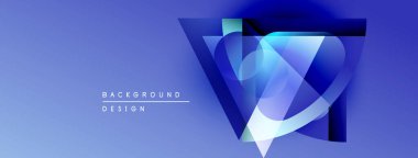 Soyut mavi tasarım geometrik şekiller, parlak çizgiler içerir. Dijital projeler ve sunumlar için modern arkaplan uygun.