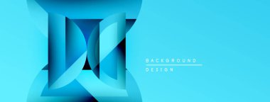 Soyut mavi tasarım katmanlı şekiller oluşturarak dinamik görsel efekt yaratır. Gradyan renkler derinlik ekler, modern estetik.