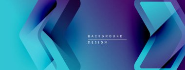 Soyut arkaplan özellikleri katmanlı şekiller, canlı mavi renkler, değişimler. Dijital projeler için modern tasarım ögesi.