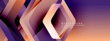 Soyut geometrik desen. Üst üste binen katmanlar dinamik görsel efekt yaratır. Sıcak, serin renkler düzgün bir şekilde harmanlanır. Modern tasarım ögesi.