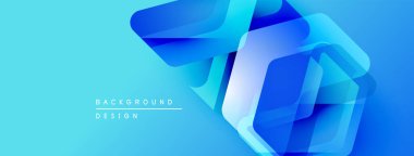 Soyut mavi tasarım, üst üste binen geometrik şekiller. Renkler derinlik yaratır, modern estetik. Arkaplan metni arkaplan tasarımı okur.