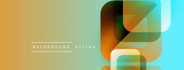 Soyut geometrik şekiller, canlı gradyanlar. Sıcak tonlar havalı mavilerle harmanlanarak modern tasarım elementleri oluşturur. Minimalist stil.