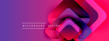 Soyut gradyan arkaplan özellikleri katmanlı kareler. Pembeye canlı mor geçişler. Dijital projeler için modern tasarım ögesi.