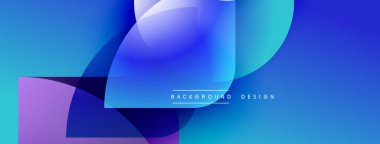 Soyut sıvı şekilleri örtüşür, parlak mavi ve mor renkler yaratır. Modern tasarım metin arkaplanı, tasarım içerir. Yumuşak geçişler kompozisyona hakim..