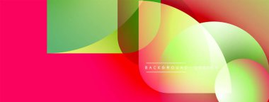 Soyut geometrik şekiller çakışıyor. Canlı renkler harmanlanarak, dinamik görsel efekt yaratır. Arkaplan ve sunumlar için uygun modern tasarım.