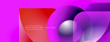 Soyut, enerjik bir arkaplan. Üst üste binen daireler dinamik değişim etkisi yaratır. Modern tasarım elementleri, pembeler, morlar, kırmızılar kompozisyona hakim..