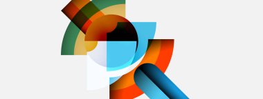 Soyut bileşim üst üste binen renkli kavisler ve eğriler içerir. Modern tasarım, canlı renkler dinamik görsel etki yaratır. Basit arkaplan şekilleri geliştirir.