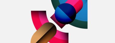 Soyut şekiller örtüşür, canlı renk karışımları yaratır. Kompozisyon modern, dinamik ve görsel olarak çekici geliyor. Düzen eğimleri tasarıma hakim..