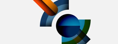 Soyut geometrik şekiller örtüşür, dinamik görsel kompozisyon yaratır. Renkler harmanlanır, modern tasarım ögesi oluşturulur.