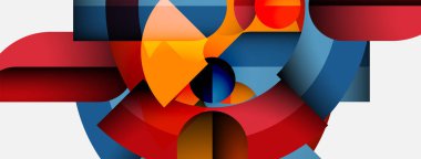 Soyut geometrik bileşim. Kalın renkler kesişiyor, dinamik görsel deneyim yaratıyor. Şekiller örtüşüyor, karmaşık desenler oluşturuyor. Modern tasarım.