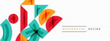 Soyut geometrik şekiller, canlı renkler, modern tasarım. Minimalist kompozisyon, temiz çizgiler, uygun arkaplan ögesi.