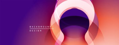 Soyut gradyan katmanlar dinamik görsel efekt yaratır. Mor, pembe, turuncu renkler pürüzsüz bir şekilde harmanlanarak modern arkaplan oluşturur.