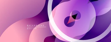 Soyut sıvı şekiller, mor renkler, modern tasarım. Gradyan katmanlar derinlik, pürüzsüz geçişler ve zarif kompozisyon yaratır..